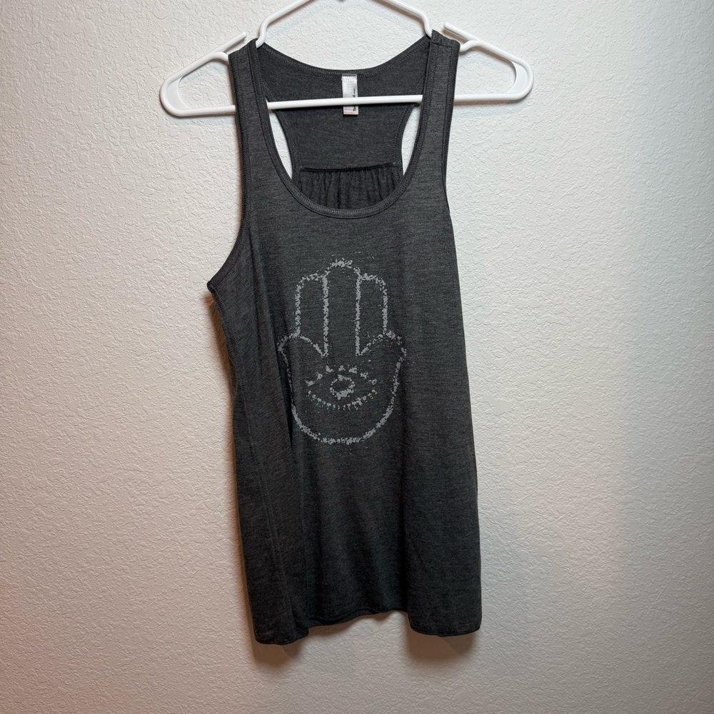 Thread Tank Charcoal Women's Tank Top with Hamsa Design
